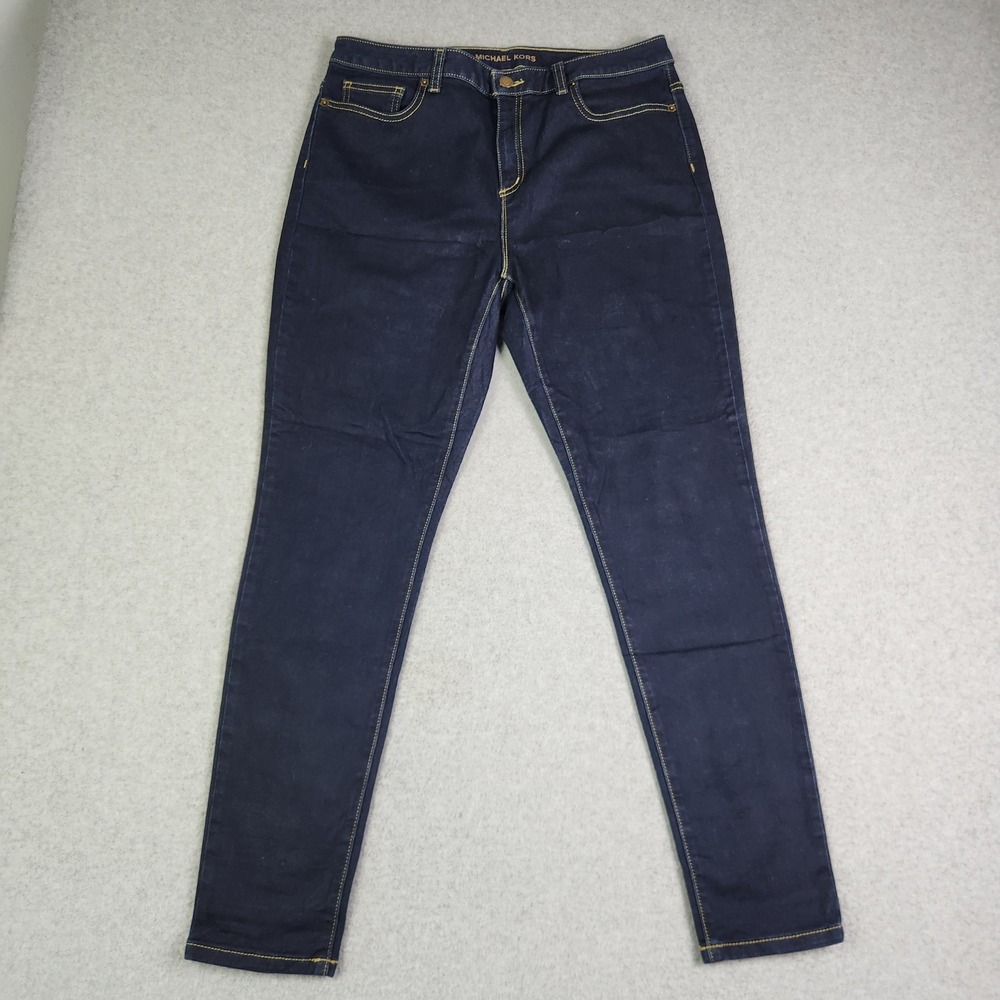 Michael Kors Jeans Womens 31W Blue Denim Dark Wash Indigo High Rise Selma Skinny